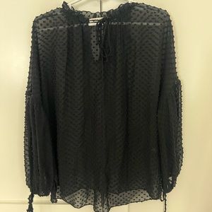 Alice and Olivia sheer black blouse